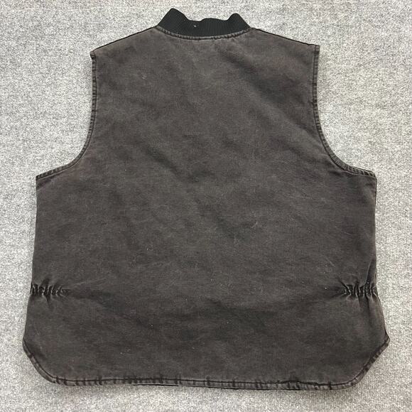 VTG Carhartt Vest XL Men's Brown Full Zip Quilt Lined Canvas V02 CHT - Picture 3 of 8